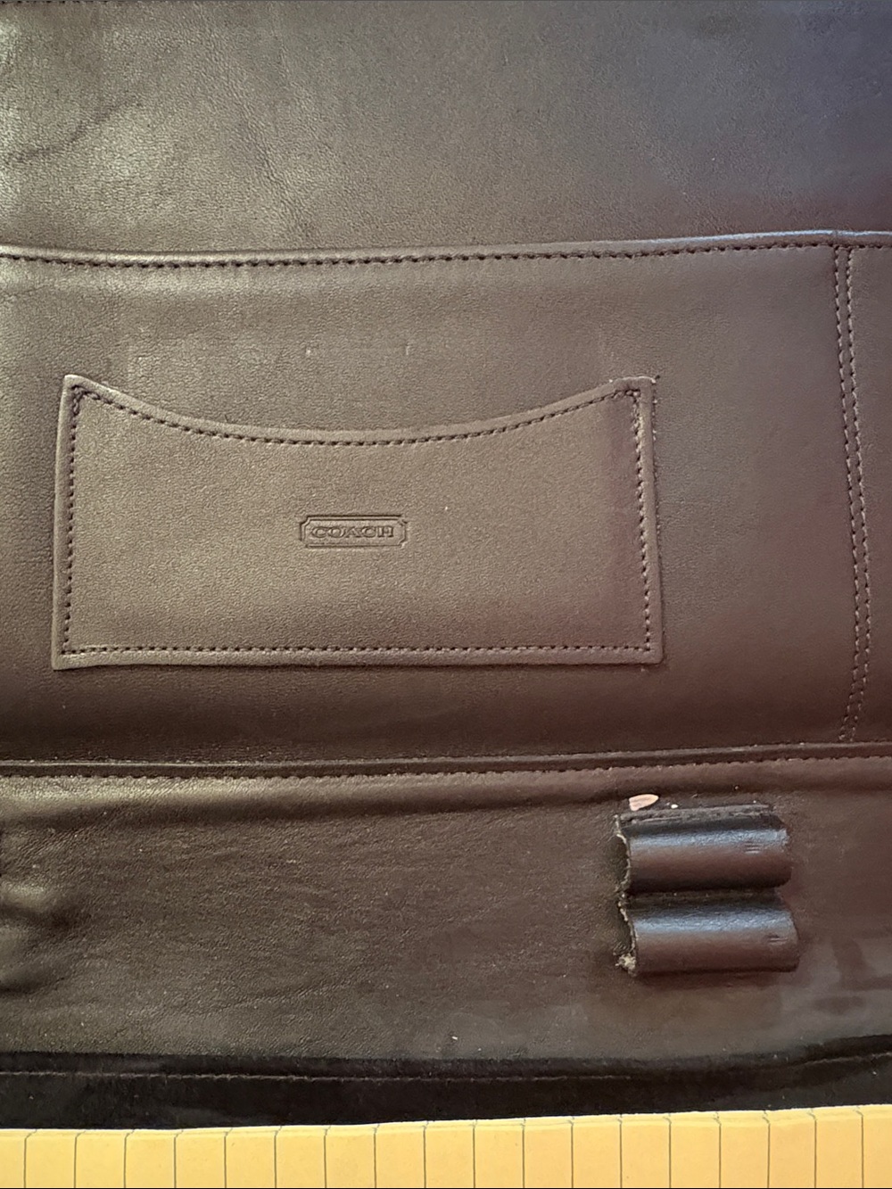 Coach Black Leather Zippered Tablet Portfolio Case - Picture 6 of 7